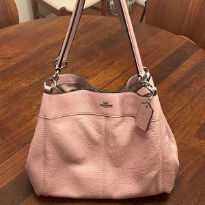 Coach Light Pink Shoulder Bag#F28997 Lexy Pebble Leather